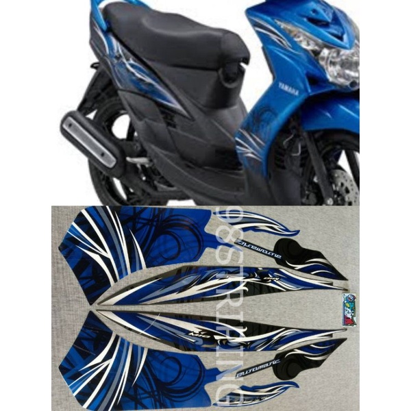 STRIPING MIO SOUL BIRU TAHUN 2009 STIKER LIS STANDAR ORI YAMAHA