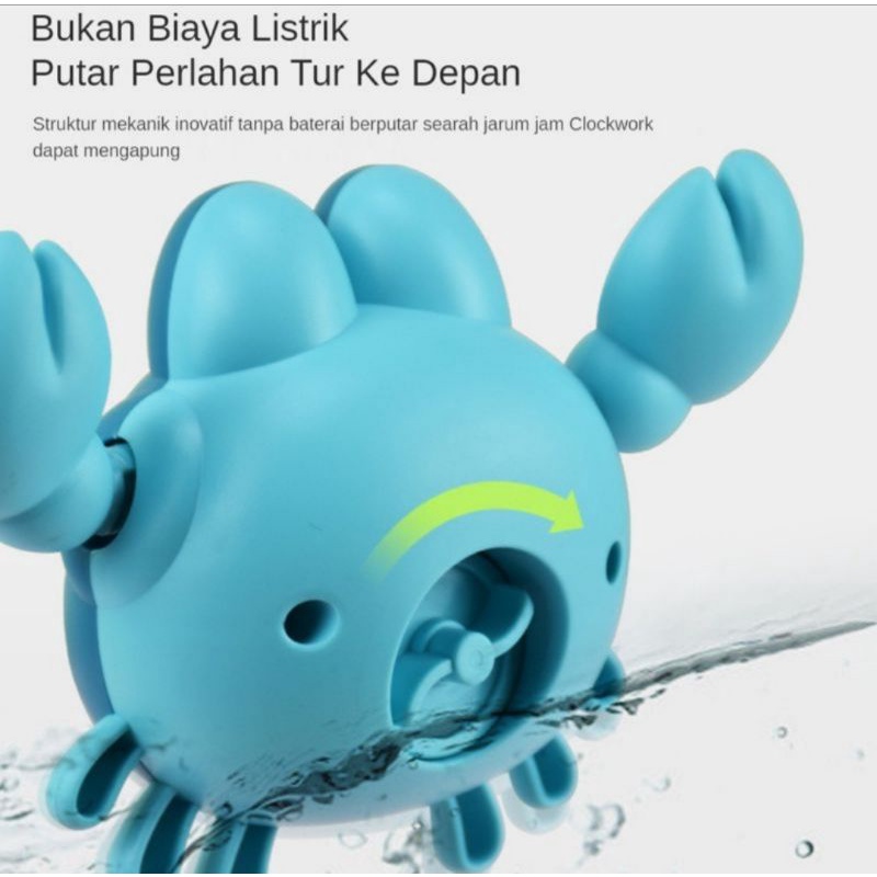 Wind Up Toys / Mainan Mandi Hewan Berenang / Kepiting Renang / Mainan Anak