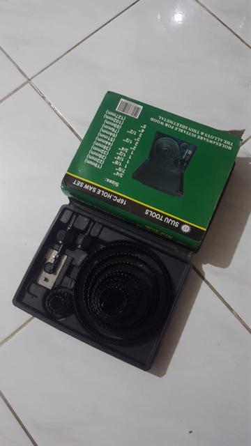 Bisa Cod Hole Saw Set 16 Pcs Suju Mata Bor Lubang Kayu Set