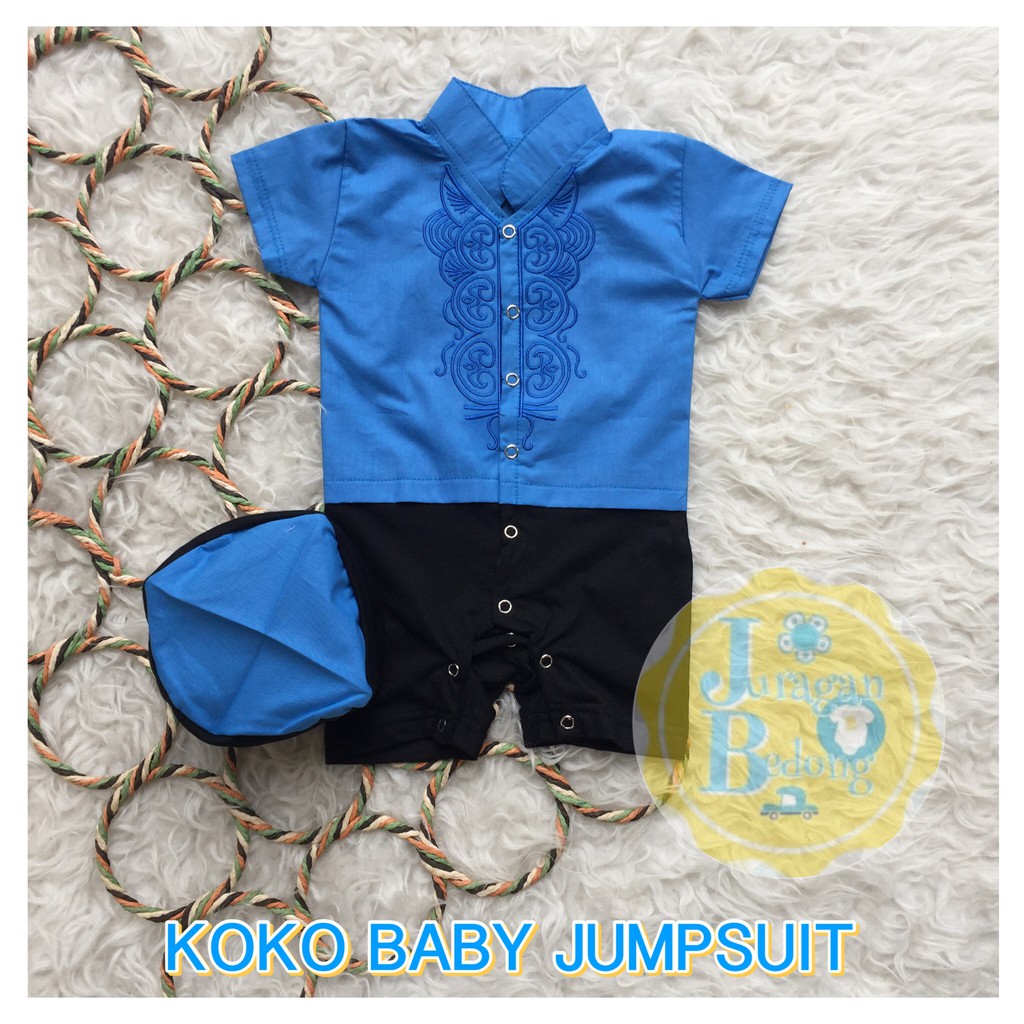Silahkan diBeli NEWBORN BIRU Baju Aqiqah Koko Bayi Muslim RomperKoko JumperKoko TERMURAH