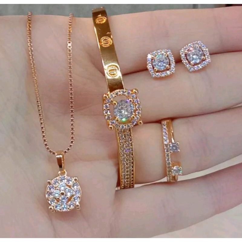 set perhiasan emas Dubai original asli anti karatan dan anti luntur