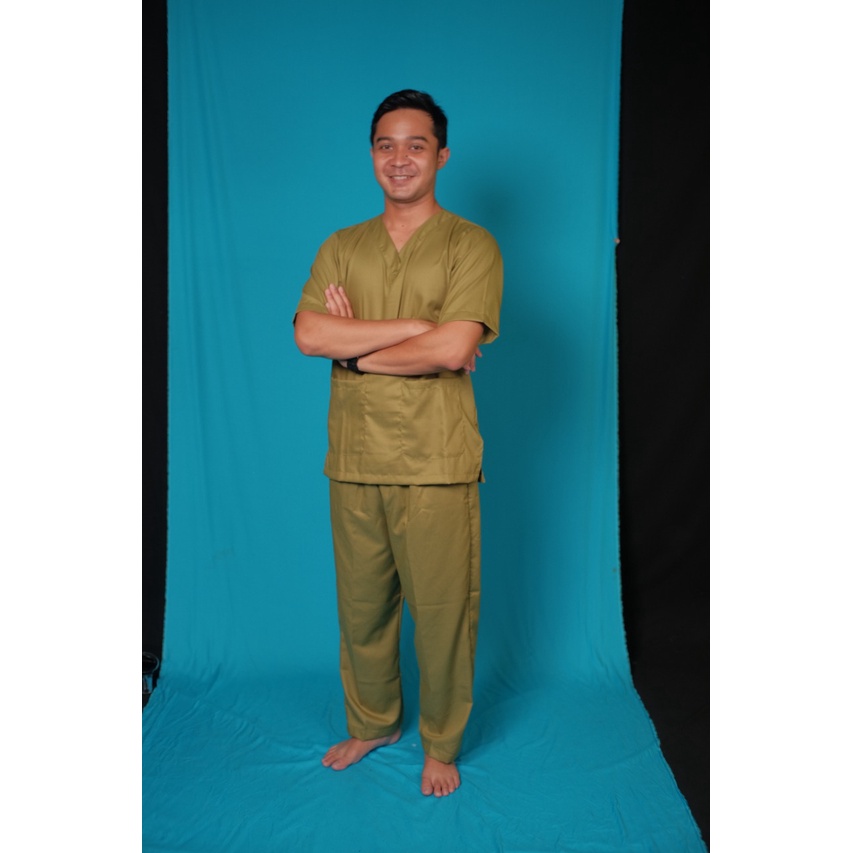 Baju Ok / OKA | Baju Jaga Perawat Dokter Petugas Medis LENGAN PENDEK | Bahan Toyobo Original