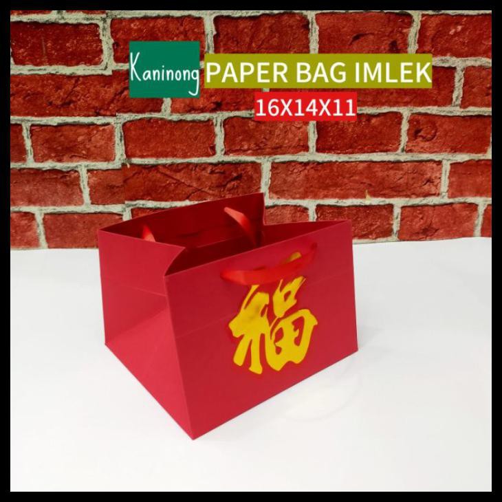 

Kaninong Paper Bag Merah Imlek Toples Kue Kering Goodie Bag Hampers Im