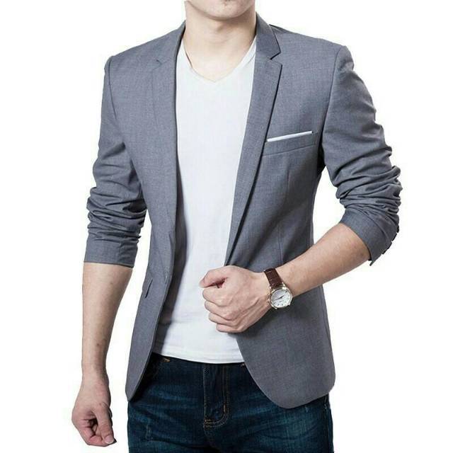 Jas Blazer Pria Slimfit Jas Blazer List Putih Jas Blazer Polos Jas Blazer Casual