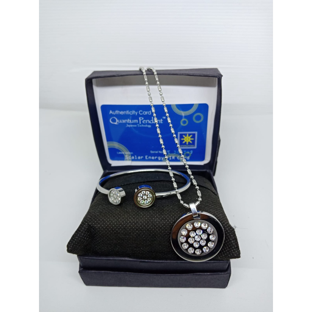 [TERLARIS]1SET KALUNG KESEHATAN QUANTUM Bio Energy - Gelang + Kalung+ Box + Sertifikat Card Original - COD