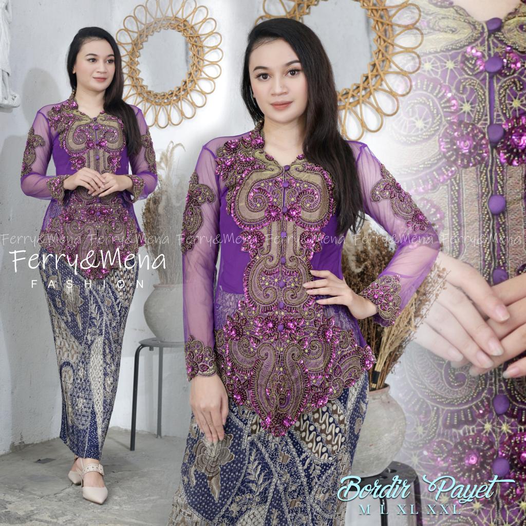 Permata Olshop / Kebaya Bordir Payet Mewah / Setelan Kebaya Modern / Kebaya Wisuda / Baju Kebaya / Kebaya Bali / Kebaya Akad