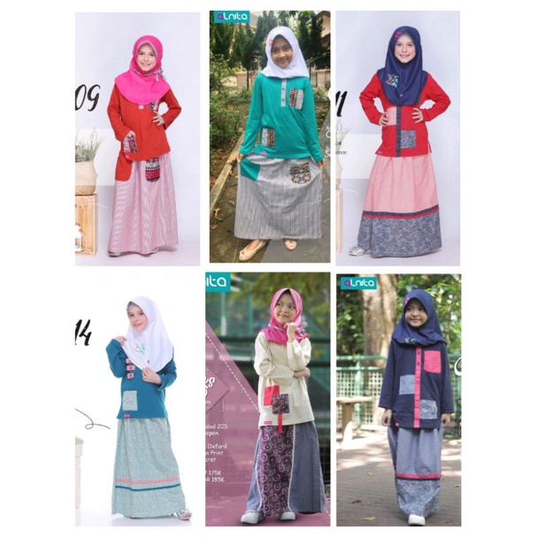 Promo setelan Anak Alnita Kids Atasan+Rok AKS