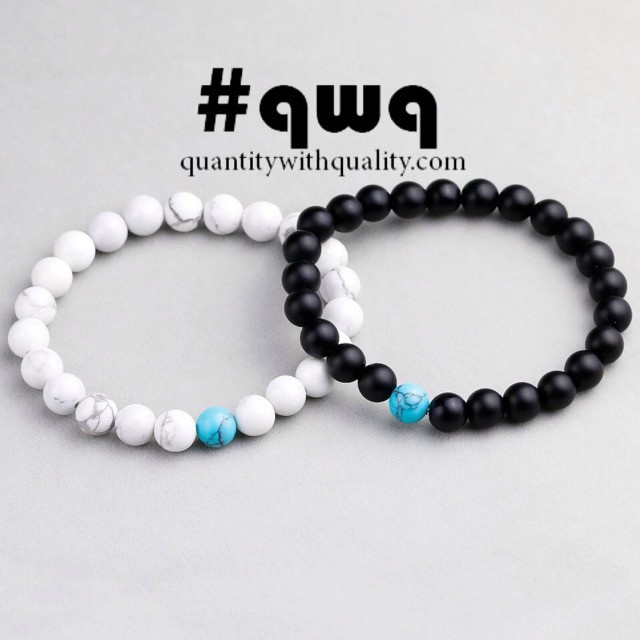 gelang couple korea (sepasang) custom blue howlite top best seller