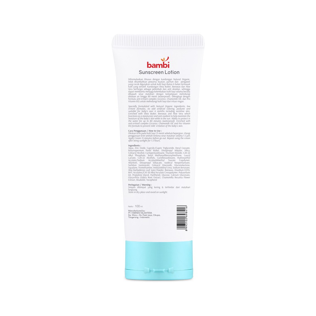 Bambi Baby Sunscreen Lotion - 100mL