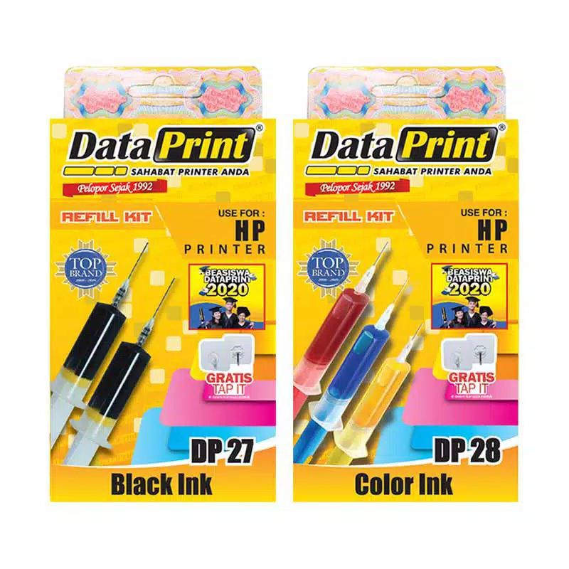 Tinta Printer HP Refill Kit Data Print Black DP-27 OR Color DP-28