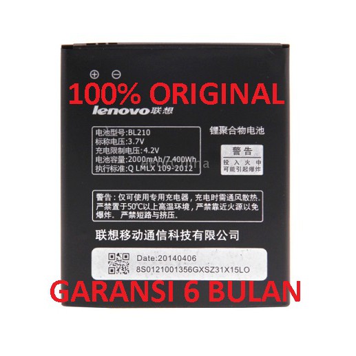 Baterai Batere battery s650 / s820 Lenovo BL210 Original 100%