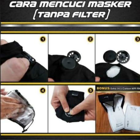 Masker Kain - Sherlcok Masker Respirator with Dual Valve with N99 Carbon Filter