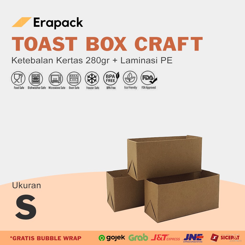 

Toast Box Craft Laminasi Tempat Sandwich Size S (10x4x5 cm