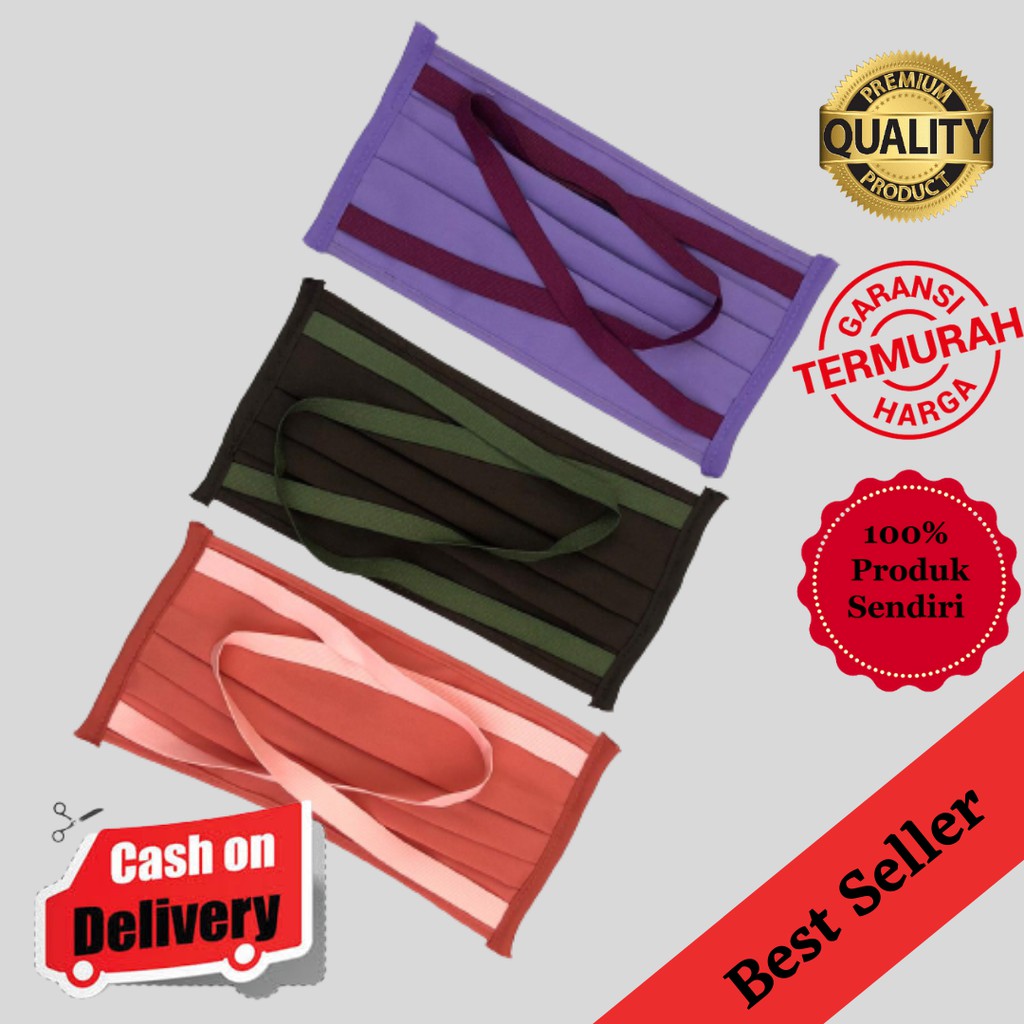 (min order 10 pcs) Masker kain tali karet polos Masker tali karet. Masker karet