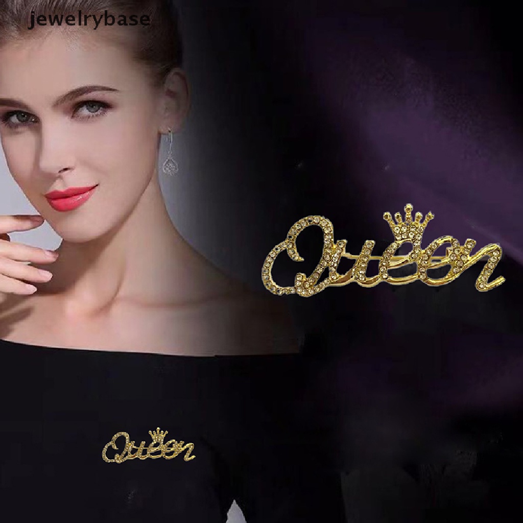 Bros Bentuk Mahkota Ratu Aksen Berlian Imitasi 2 Warna Untuk Hadiah