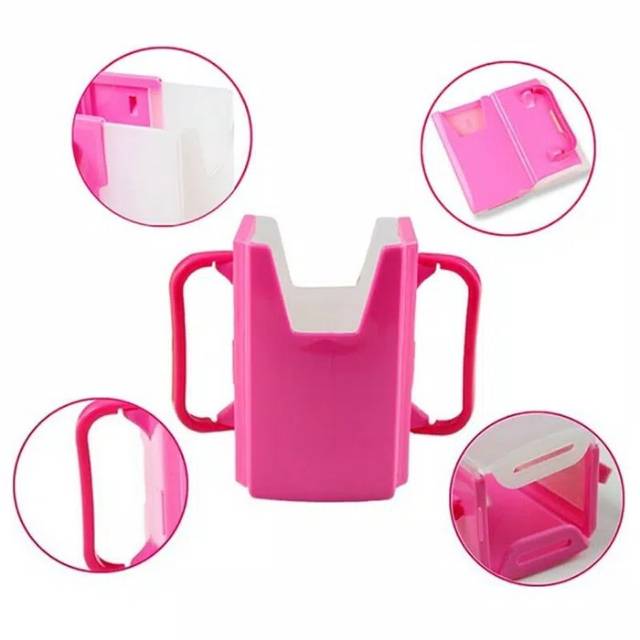 milk / juice foldable cup holder tempat pegangan susu / juice kotak ok  good quality