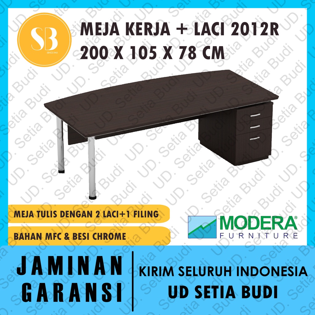 Meja Direktur Kerja + Laci Kanan Modera Lumina DRT-2012-0S R