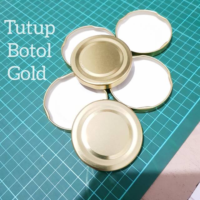 63mm Tutup Botol silinder bulat warna gold  250ml dan 330ml BARU  / TUTUP BOTOL 63MM BLACK GOLD WHITE