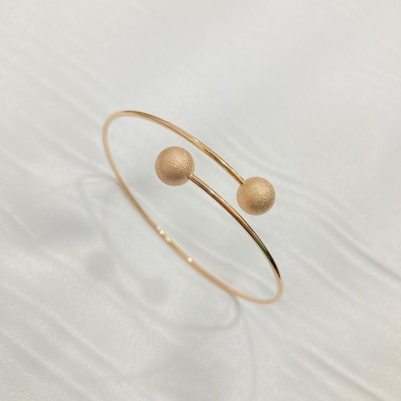 Gelang Titanium Rose Gold Pentol Pasir / Ball Rose Gold Bracelet