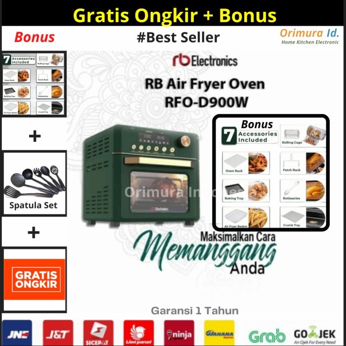 Air Fryer Oven Listrik Low Watt - RB Digital Air Fryer Oven RFO-D900W