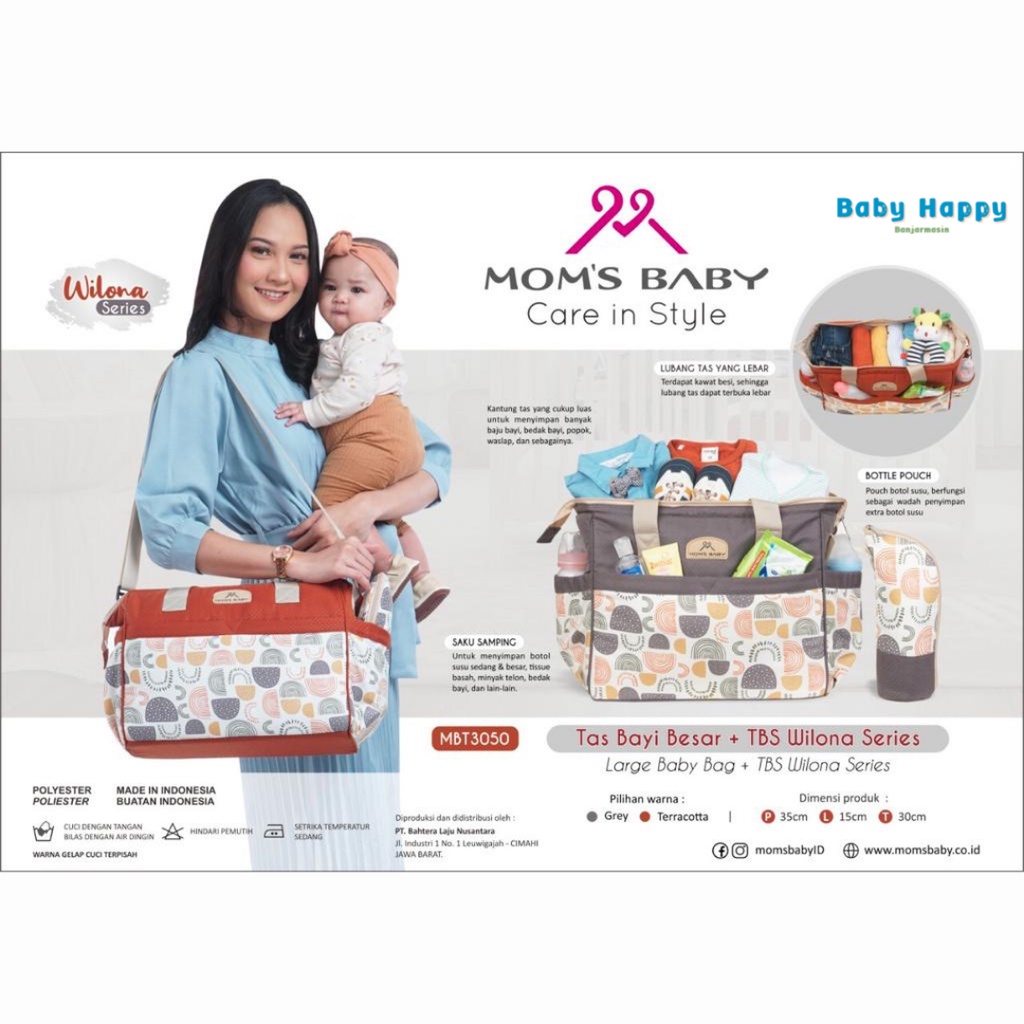 Moms Baby Tas Bayi Besar Wilona Series - MBT3050 - Baby Happy