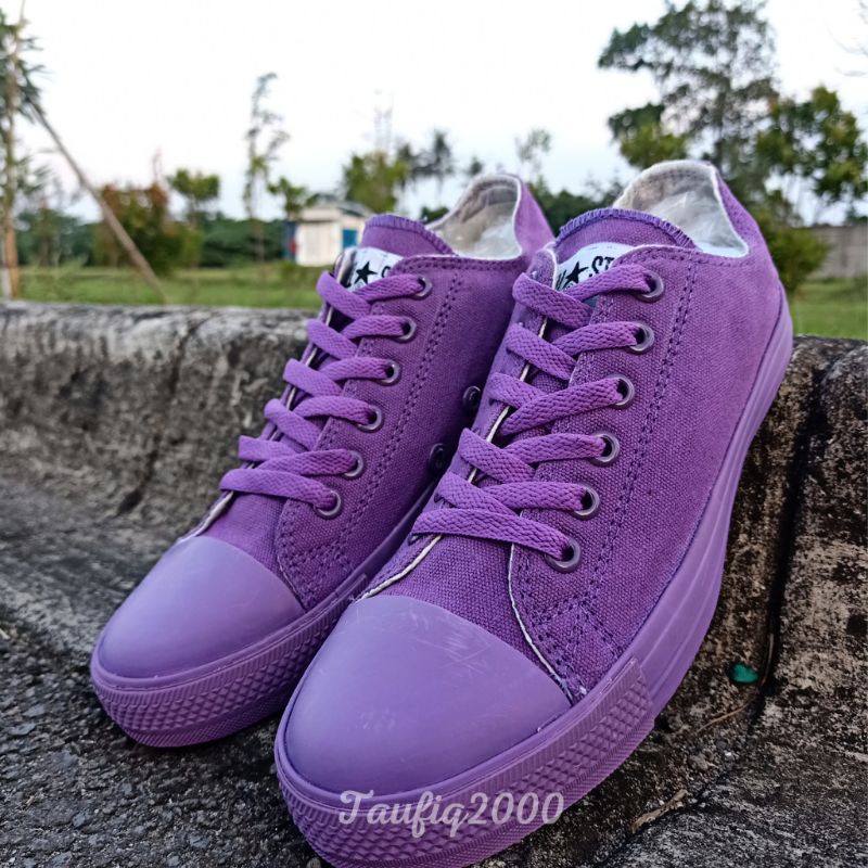 TERBARU!! Sepatu Sneakers Converse All Star Violet Full Ungu + Box Converse