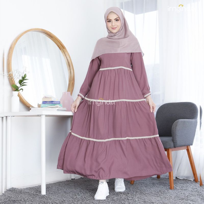 [irnanda] Gamis Harian Daily Dress Busui Friendly Wollycrepe Diana Series