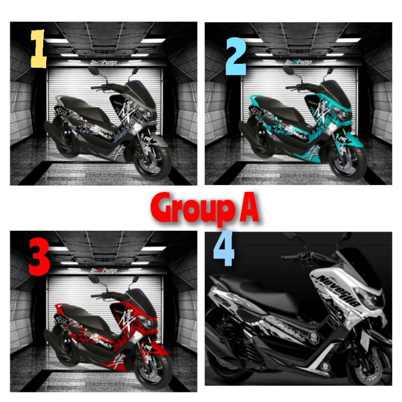 Sticker Decal Nmax Full body grafis grey black banyak variasi kode 195