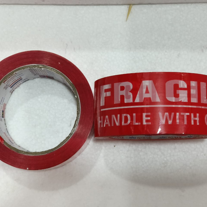 LAKBAN FRAGILE MERAH JANGAN DI BANTING 48MM X 100 METER