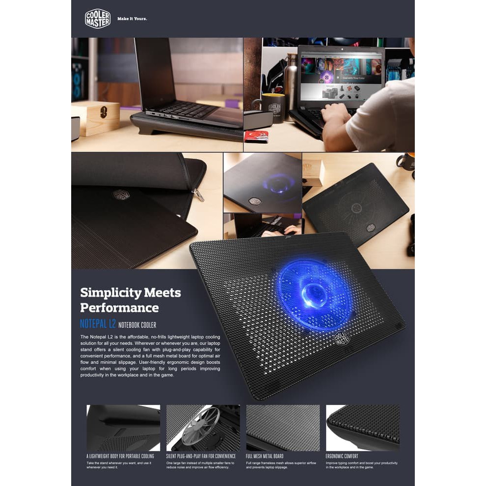 Cooler Master Notepal L2 | Notebook Cooler Fan | Cooling Pad | Laptop Cooler Fan