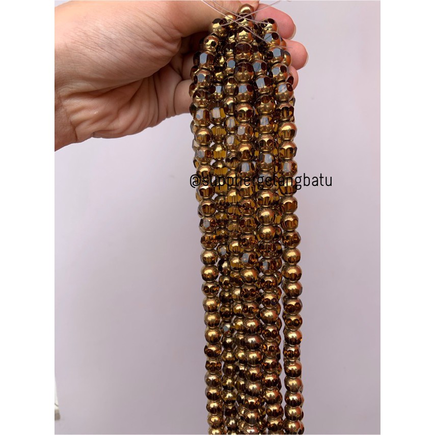 kristal BINGKAI GOLD 10mm kuning bahan spacer gelang kalung pembatas