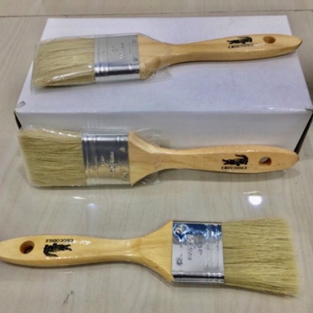 

2”inchi Kuas cat cap buaya asli 2 inchi kuas cat buaya crocodile asli buaya 2"inchi kuas cat paint brush bulu putih bagus original