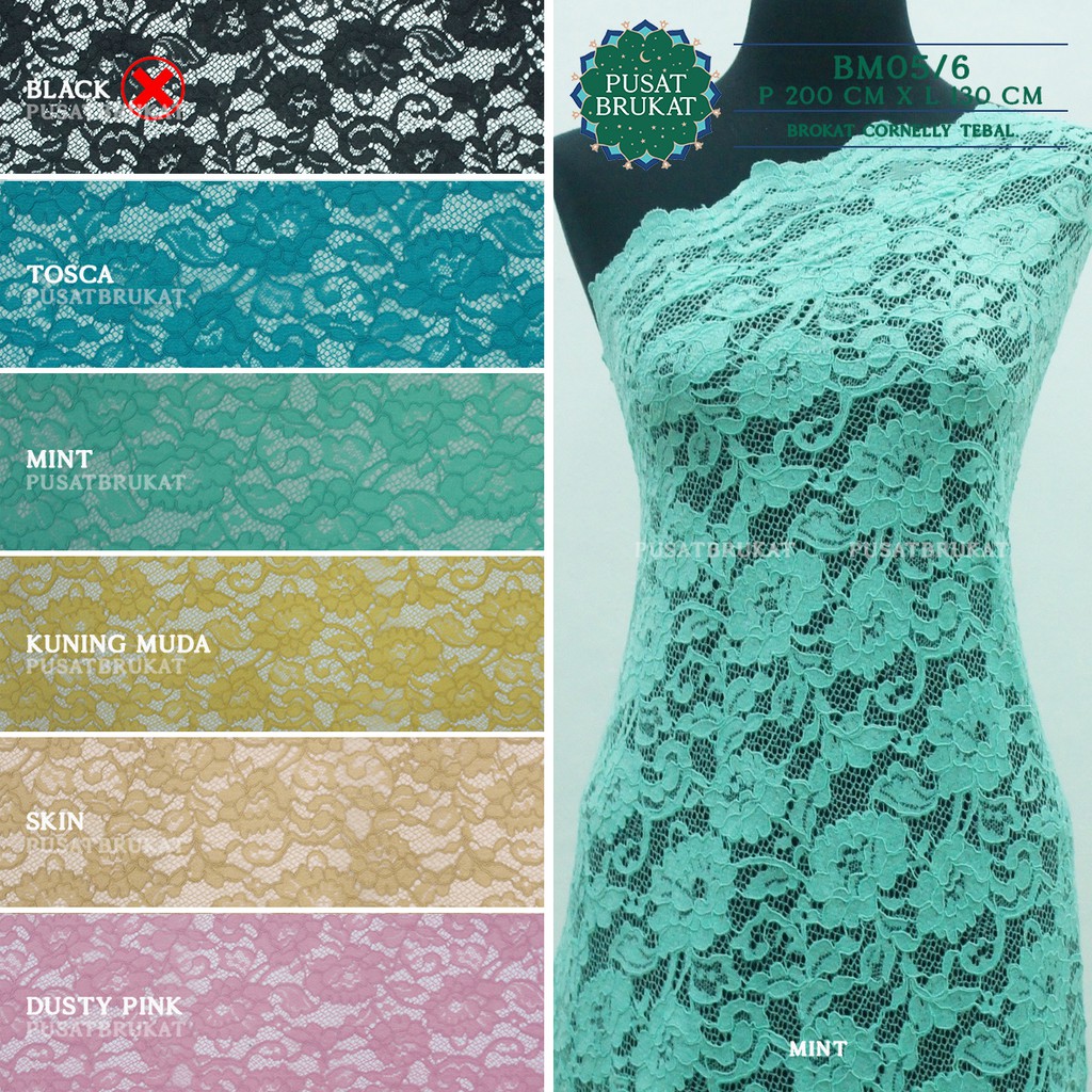 BM05 - KAIN BROKAT CORNELLY SENADA P200CM X L130CM [harga utk per 2m]