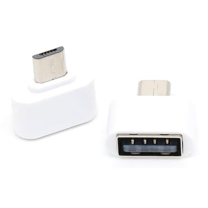 Mini OTG Adapter Micro USB ke USB Female - V8 - White--JETTING