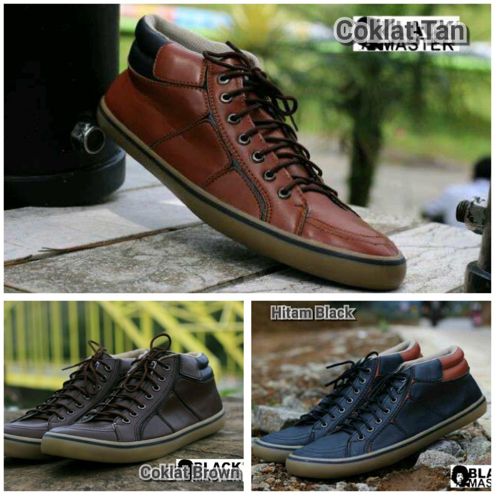 PROMO sepatu original handmade semi boots boot pria casual kerja dinas kuliah sekolah nike adidas v