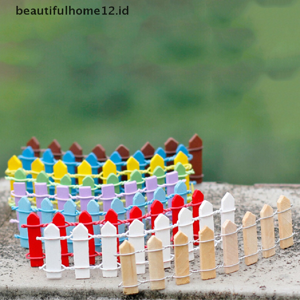 【beautifulhome12.id】 Wood Fence Palisade Miniature Fairy Garden Home Houses Decoration Mini Craft Micro Landscaping Decor DIY Accessories .