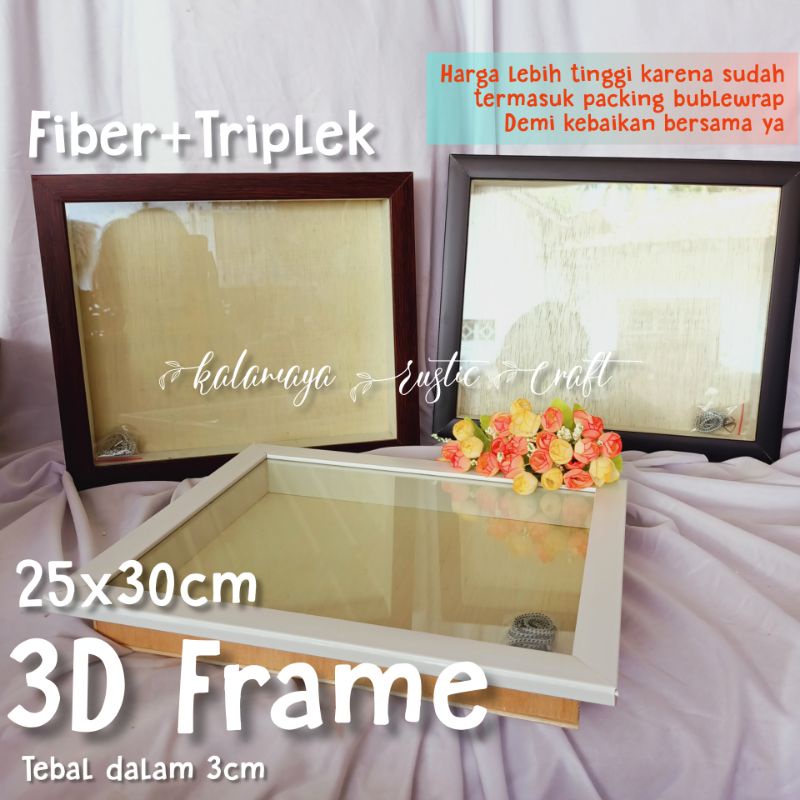 Frame Bingkai Foto 3D Fiber Hiasan Mahar Kado Unik Scrap Box Dekorasi Buket Bunga Kering Wisuda