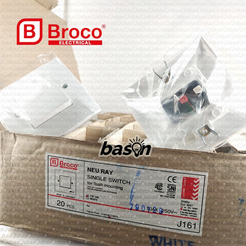 Broco J161 NEU RAY Single Switch - Saklar Tunggal