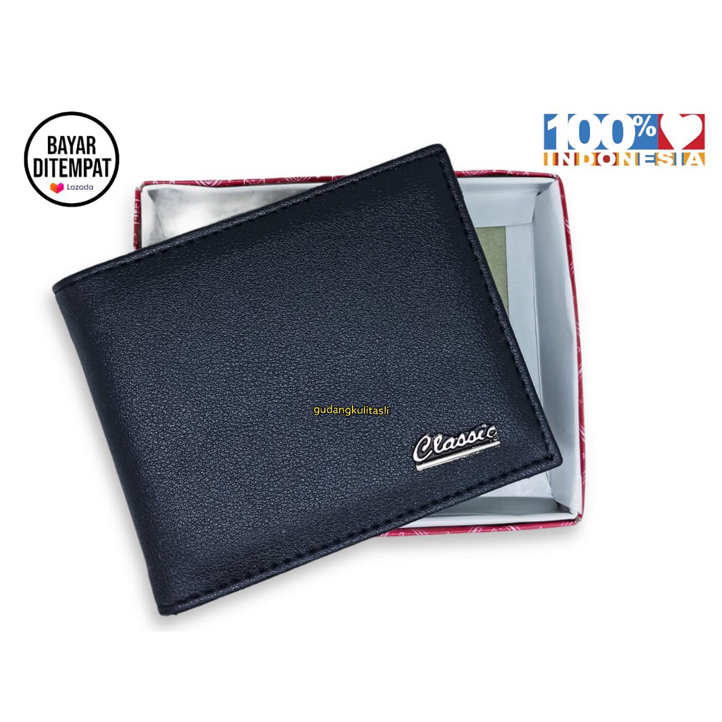 Dompet Pria CLC801 + BOX Dompet Kulit Imitasi Dompet Murah Dompet Kartu Dompet 3/4 Dompet Cowo