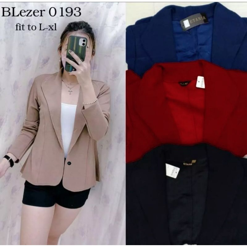 BISA COD Blazer Basic areta  Blazer kantoran ld102cm