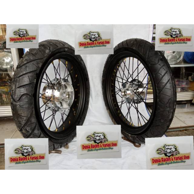 Paketan Velg sama Ban Vixion new MX king Vixion old Rx king Jupiter MX 135 New MX 135 Ban tubles Tromol jari jari sama rakit