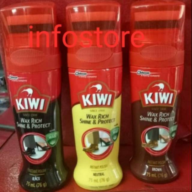 KIWI semir sepatu cair 75 ml BLACK NETRAL BROWN