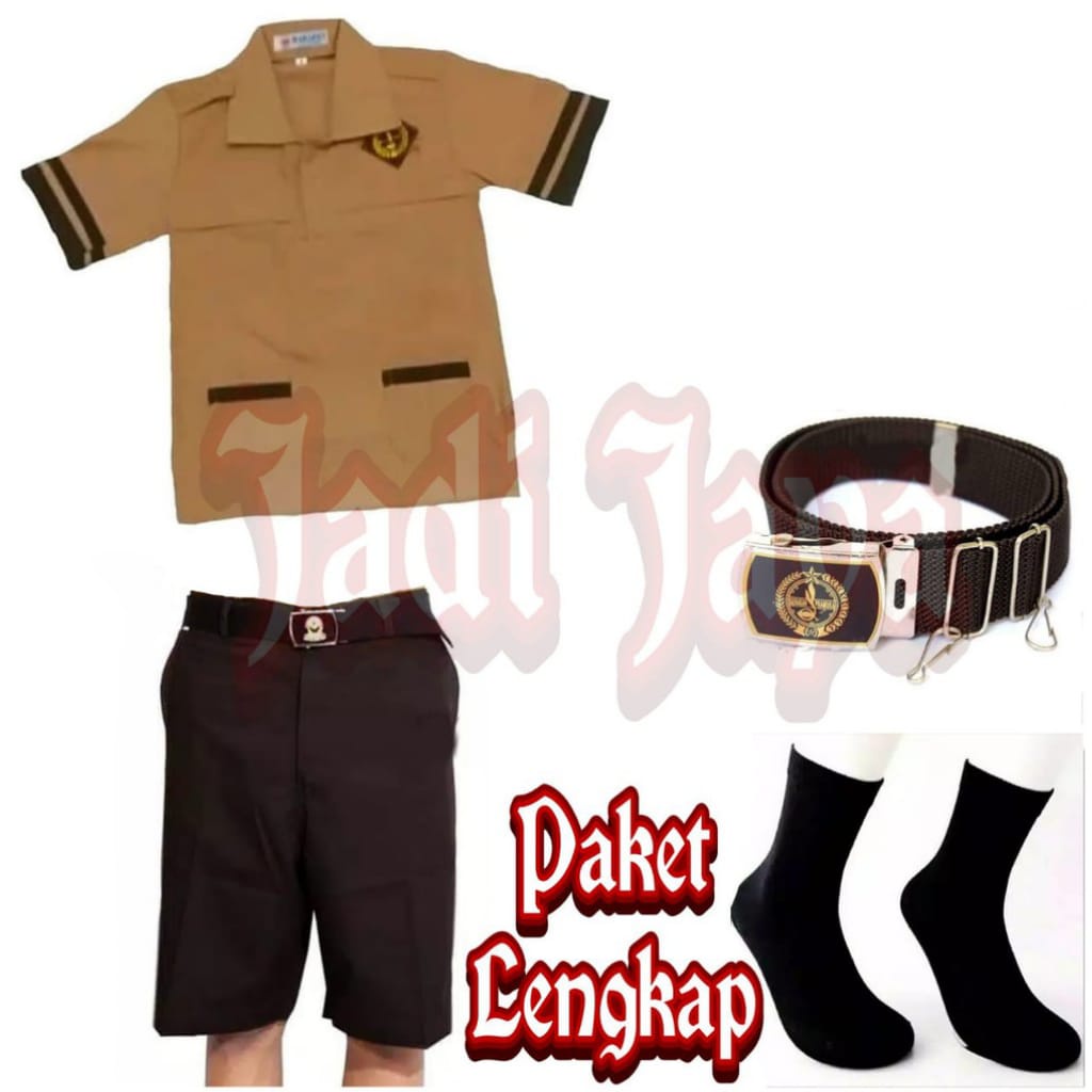 Set Seragam Pramuka Siaga Laki Baju Pendek Celana Pendek