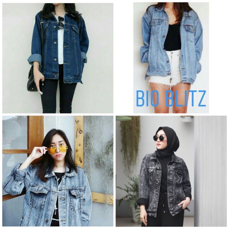 Jaket Jeans Oversize Sanwash Muda Pria dan Wanita Premium Quality