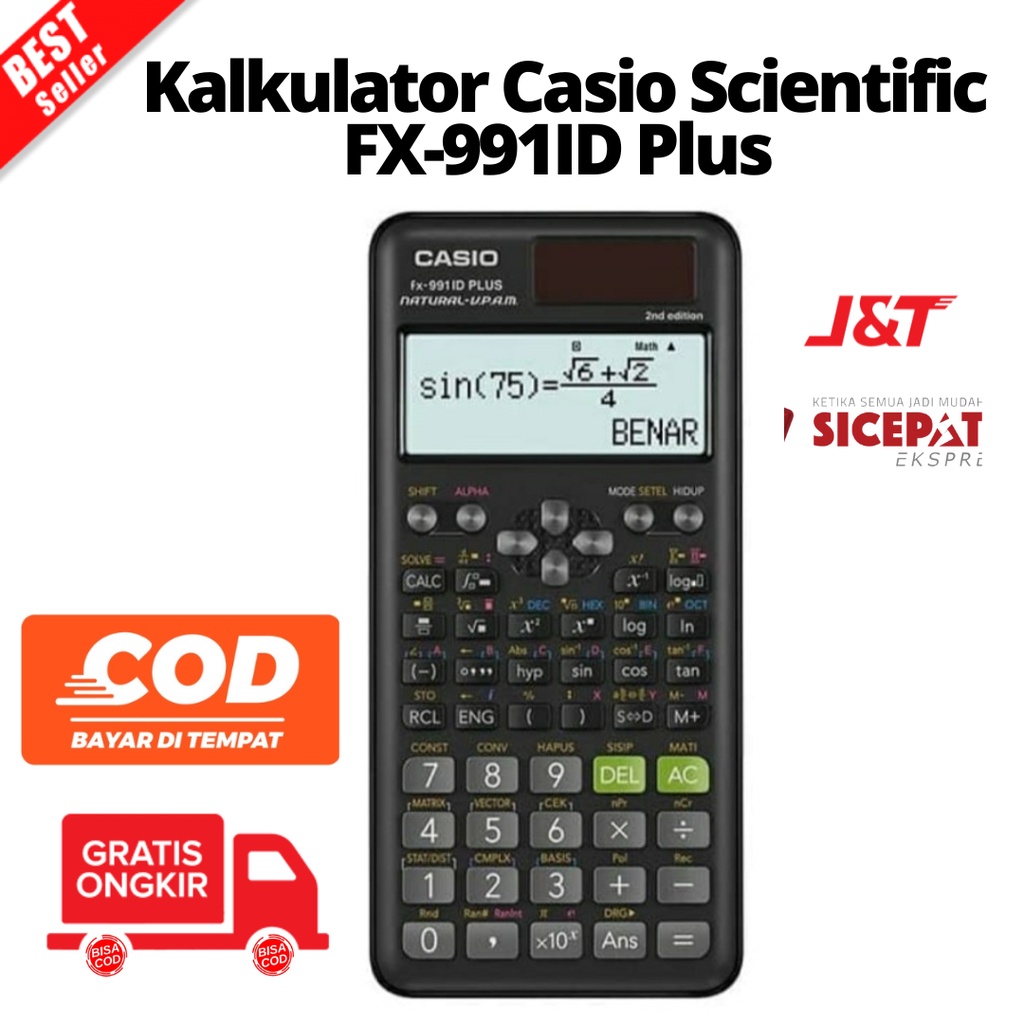 

(p)Office Kalkulator Casio Scientific FX-991ID Plus Baru Perhitungan persamaan matrix / vektor / Log