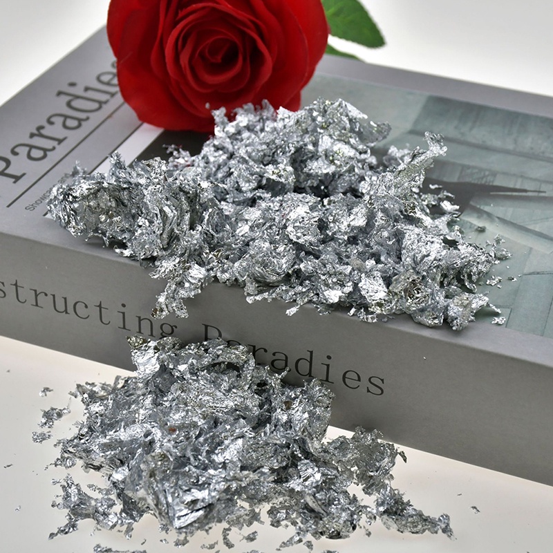 # Kaos T-Shirt Wanita Lengan Pendek Motif Print #1 Botol 2g Foil Tembaga Warna Emas / Silver Untuk Manicure