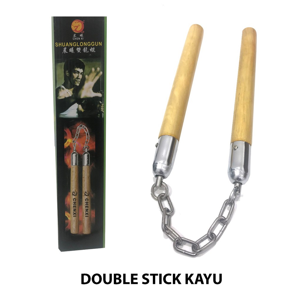 Nunchaku Dobel Double Stick Ruyung Kayu