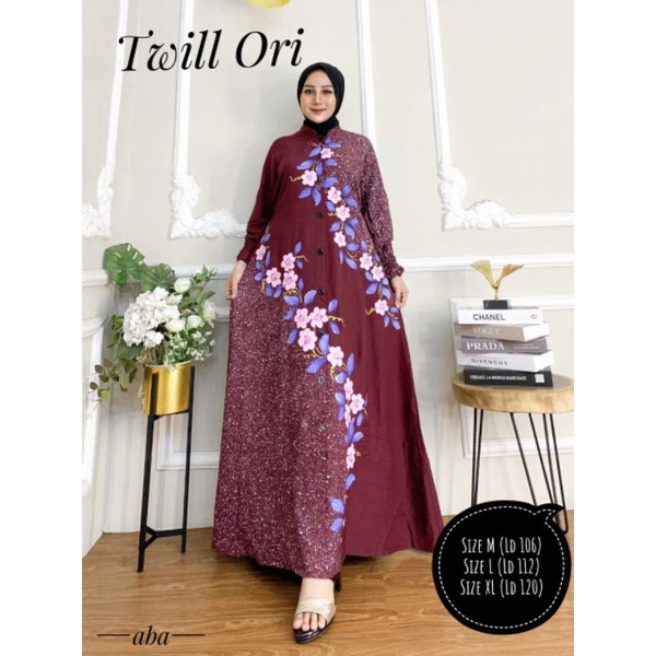 gamis twill ori lukis terbaru gamis malaman |gamis twill lukis terbaru gamis twill pekalongan gamis 