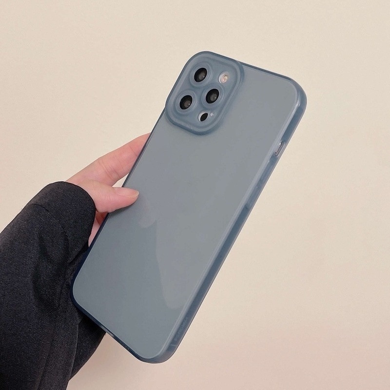 Soft Case Bahan Silikon Warna Biru Untuk Iphone 11 12 13 Pro MAX X XR XS MAX 7 8 Plus