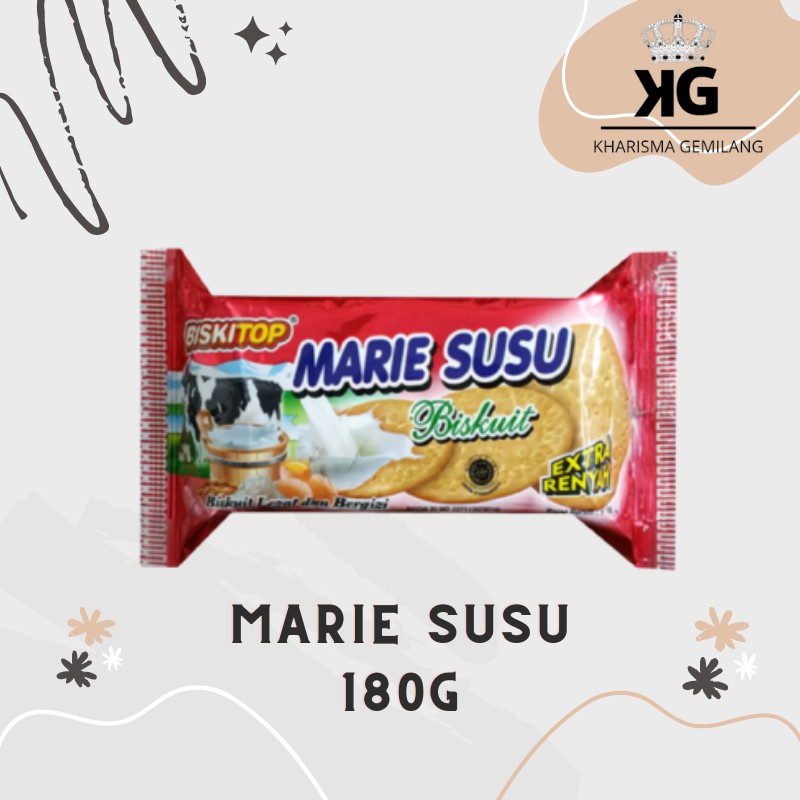 

BISKITOP - MARIE SUSU 180g Biskuit Anak Dewasa Rasa Susu Milk Enak Renyah Terbaru Lezat